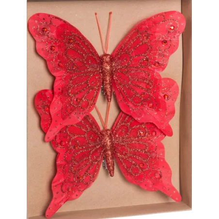 S/2 Mariposas Rojo