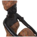 Figura Resina Africana Sentada Marrón 23x12x23cm